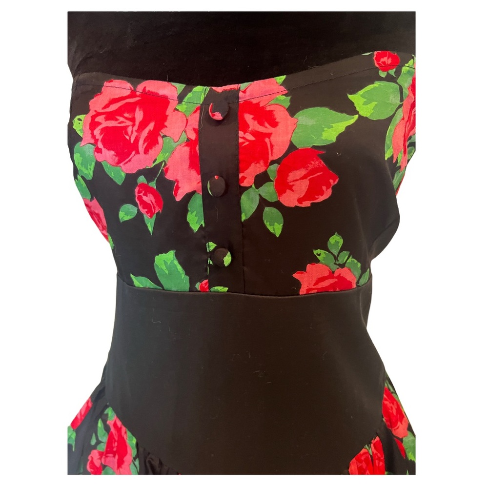 Motel Rocks Gabriella Strapless Rose Peplum Dress NWT S & M - Picture 6 of 14